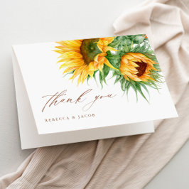 Elegant Rustic Sunflower Vrijgezellenfeest Bedankkaart