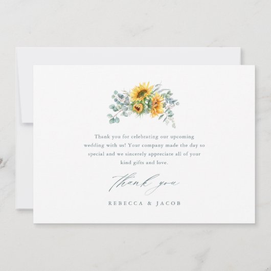 Elegant Rustic Sunflower Vrijgezellenfeest Kaart (Achterkant)