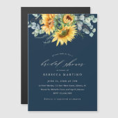 Elegant Rustic Sunflower Vrijgezellenfeest Magnetische Uitnodiging (Voorkant / Achterkant)