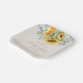 Elegant Rustic Sunflower Vrijgezellenfeest Papieren Bordje (Gebogen)