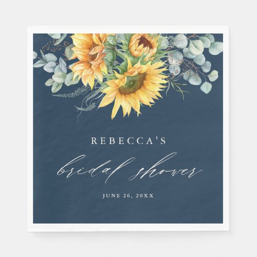 Elegant Rustic Sunflower Vrijgezellenfeest Servet (Voorkant)