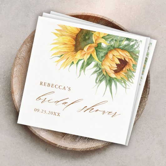 Elegant Rustic Sunflower Vrijgezellenfeest Servet