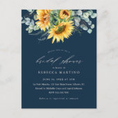 Elegant Rustic Sunflower Vrijgezellenfeest Uitnodiging Briefkaart (Voorkant)