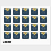 Elegant Rustic Sunflower Vrijgezellenfeest Vierkante Sticker (Vel)