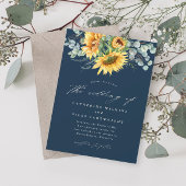 Elegant Rustic Sunflower Wedding Kaart