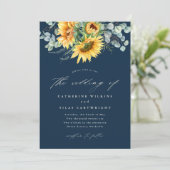 Elegant Rustic Sunflower Wedding Kaart (Staand voorkant)