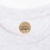 Elegant Rustic Swirly Taupe Add Jouw naam School Labels (Aangebracht)