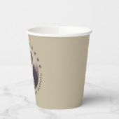 Elegant Rustic Taupe Persoonlijke foto Weddenschap Papieren Bekers (Links)