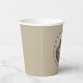 Elegant Rustic Taupe Persoonlijke foto Weddenschap Papieren Bekers (Rechts)