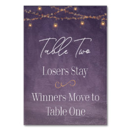 Elegant Rustic Tea Lights Paarse Bunco Tabel 2 Kaart