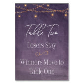 Elegant Rustic Tea Lights Paarse Bunco Tabel 2 Kaart (Voorkant)