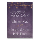 Elegant Rustic Tea Lights Paarse Bunco Tabel One Kaart (Achterkant)