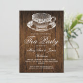 Elegant RUSTIC Tea Party  Tea Cup  Kaart (Staand voorkant)
