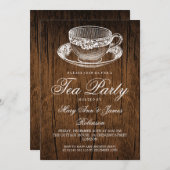 Elegant RUSTIC Tea Party  Tea Cup  Kaart (Voorkant / Achterkant)