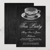 Elegant RUSTIC Tea Party  Tea Cup Kaart (Voorkant / Achterkant)