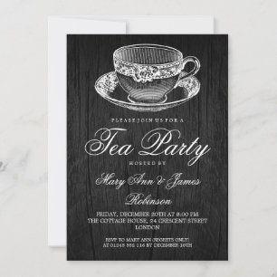 Elegant RUSTIC Tea Party  Tea Cup Kaart