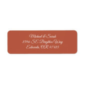 Elegant Rustic Terracotta Ember Return Address Etiket (Voorkant)