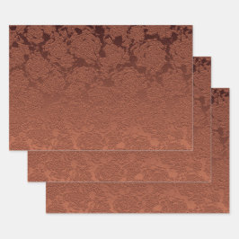 Elegant Rustic Terracotta Fall Floral Inpakpapier Vel