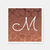 Elegant Rustic Terracotta Fall Wedding Monogram Servet (Voorkant)