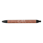 Elegant Rustic Terracotta Fall Wedding Monogram Zwarte Inkt Pen (Voorkant)