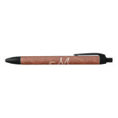 Elegant Rustic Terracotta Fall Wedding Monogram Zwarte Inkt Pen (Bovenkant)