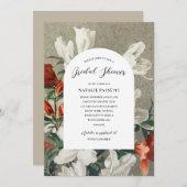 Elegant Rustic Terracotta Florals Vrijgezellenfees Kaart (Voorkant / Achterkant)