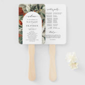 Elegant Rustic Terracotta Florals Wedding Programm Handwaaier (Voorkant en achterkant)