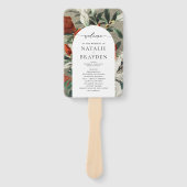 Elegant Rustic Terracotta Florals Wedding Programm Handwaaier (Voorkant)