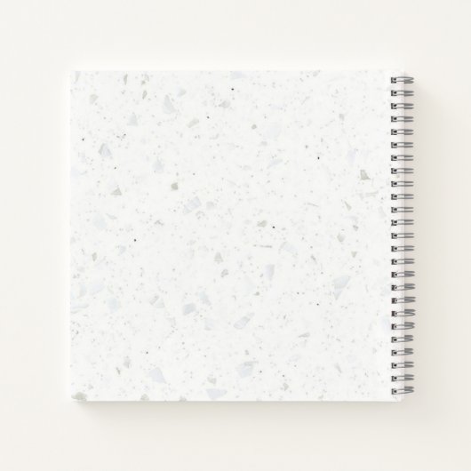 Elegant Rustic Terrazzo Stone Grey Name Monogram Notitieboek (Achterkant)