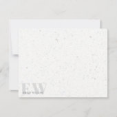 Elegant Rustic Terrazzo Stone Grey Name Monogram Notitiekaartje (Voorkant)
