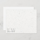 Elegant Rustic Terrazzo Stone Grey Name Monogram Notitiekaartje (Voorkant / Achterkant)