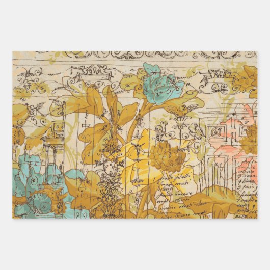 Elegant Rustic  Texture Decoupage Inpakpapier Vel (Voorkant 3)