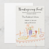 Elegant Rustic Thanksgiving Dinner Kaart (Voorkant / Achterkant)