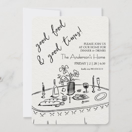 Elegant Rustic Thanksgiving Dinner Kaart (Voorkant)