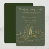 Elegant Rustic Thanksgiving Dinner Kaart (Voorkant / Achterkant)