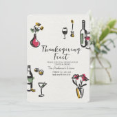 Elegant Rustic Thanksgiving Dinner Kaart (Staand voorkant)