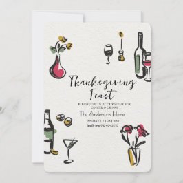 Elegant Rustic Thanksgiving Dinner Kaart