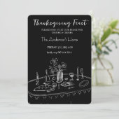 Elegant Rustic Thanksgiving Dinner Kaart (Staand voorkant)