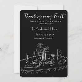 Elegant Rustic Thanksgiving Dinner Kaart