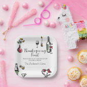 Elegant Rustic Thanksgiving Dinner Papieren Bordje (Feest)