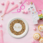 Elegant Rustic Thanksgiving Wreath Autumn Leaves Papieren Bordje (Feest)