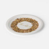 Elegant Rustic Thanksgiving Wreath Autumn Leaves Papieren Bordje (Gekanteld)