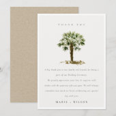 Elegant Rustic Tropical Beach Palm Trees Wedding Bedankkaart (Voorkant / Achterkant)
