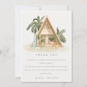 Elegant Rustic Tropical Palm Beach Shack Wedding Bedankkaart (Voorkant)