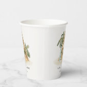 Elegant Rustic Tropical Palm Beach Shack Wedding Papieren Bekers (Rechts)