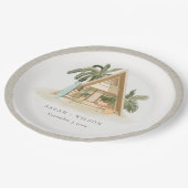 Elegant Rustic Tropical Palm Beach Shack Wedding Papieren Bordje (Gekanteld)