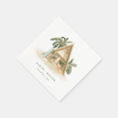 Elegant Rustic Tropical Palm Beach Shack Wedding Servet (Hoek)