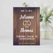 Elegant Rustic Typografie No Photo Wedding Save The Date (Staand voorkant)