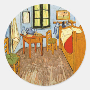 Elegant Rustic Vincent Van Gogh - Bedroom in Arles Ronde Sticker