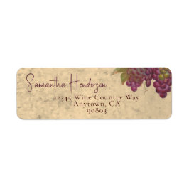Elegant Rustic Vineyard Watercolor Return Address Etiket